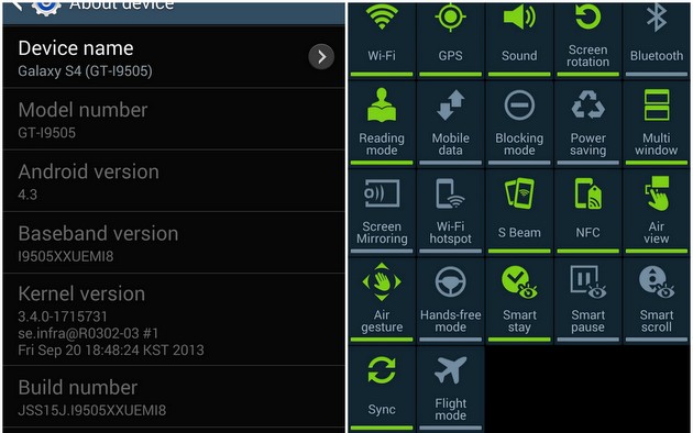 Galaxy S4 Android 4.3 Leaked